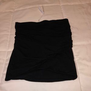 James Perse Black Rouched Mini Skirt